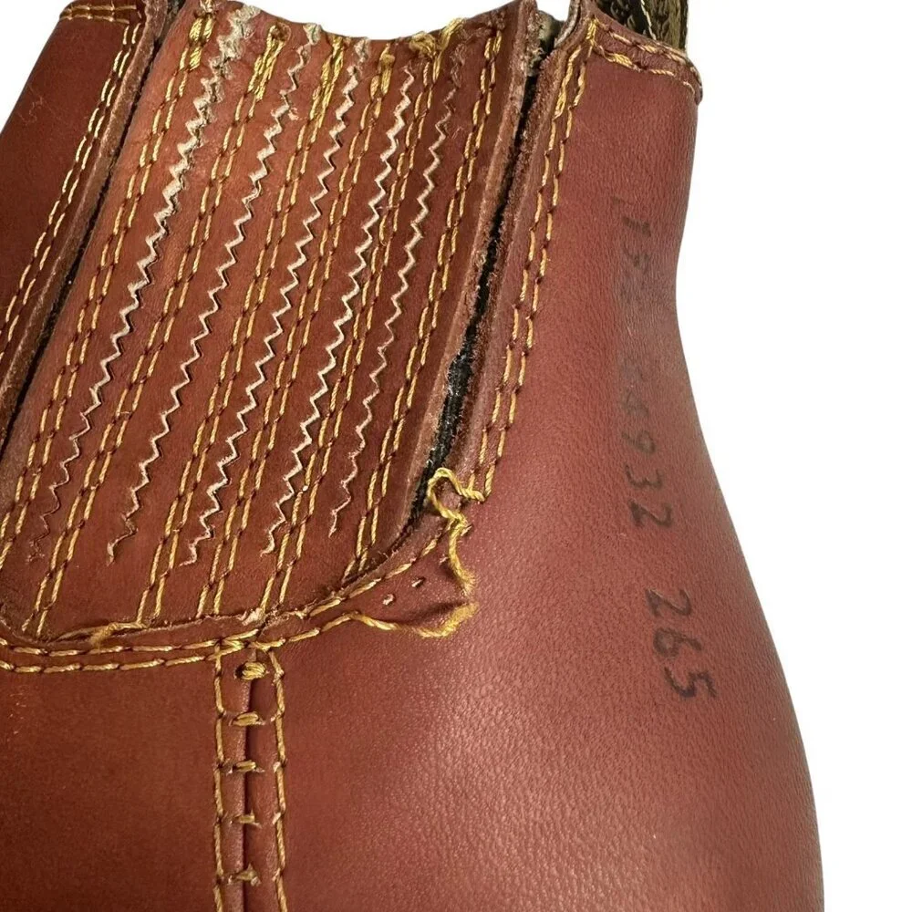 El Agavero Brown Leather Farm Ranch Boots Lug Sole Kids US size 13 Mexican 19.5